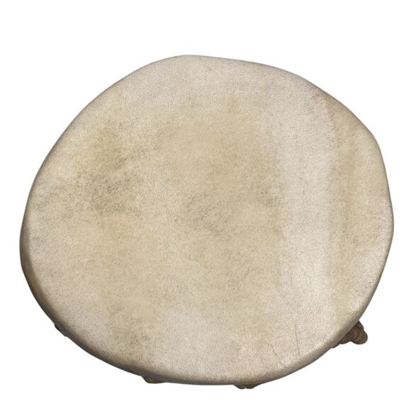 Vintage Native American Handmade Drum Wood Core Raw Animal Hide Pads & Stitching - Picture 5 of 9